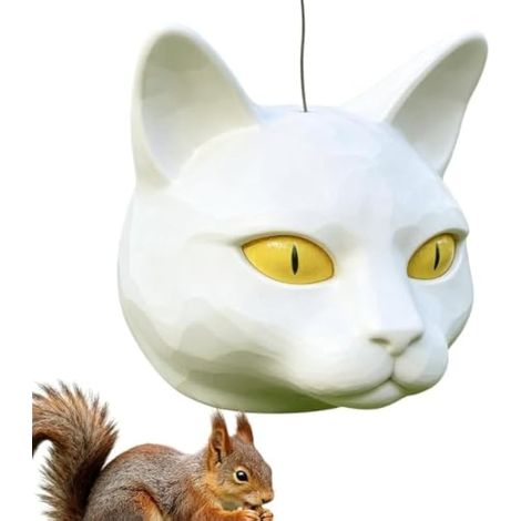 Mangeoire pour Écureuil avec Tête de Chat Tête de Chat Dessin Animé Mignon (1/5)