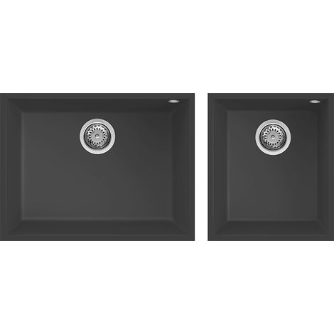 Lavello Elleci da incasso Quadra 210 Sottotop Granitek Antracite LGQ21059BSO (1/2)