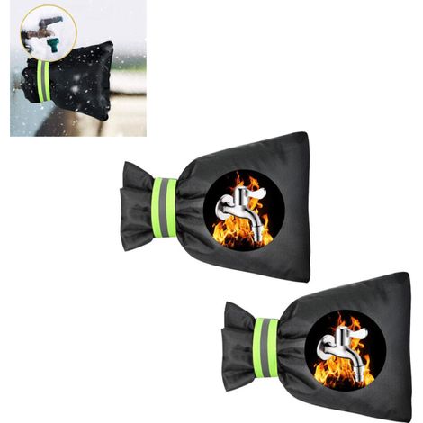 Fundas anticongelantes para grifos exteriores, fabricadas en tejido Oxford, con tiras reflectantes, aislamiento térmico, paquete de 2 unidades, dimensiones: 20 x 15 cm.