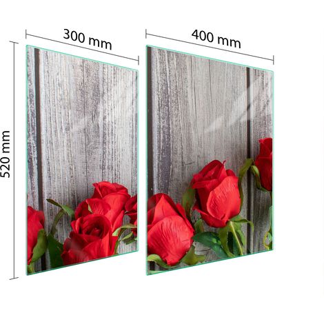 PLACA PROTECTORA DE VIDRIO PARA ESTUFA 70x52 ROSES (1/5)