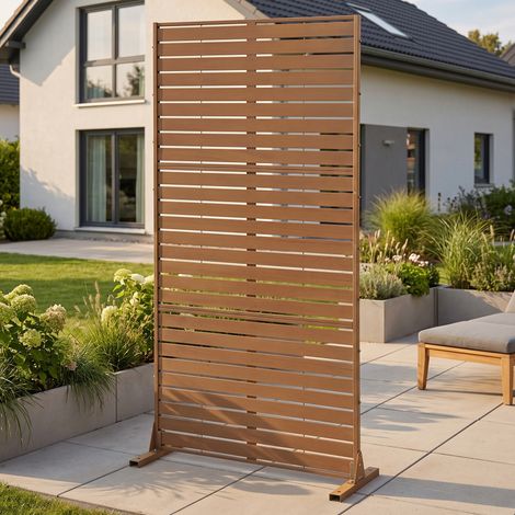 Casa.Pro – Cloison de séparation en acier corten 180 x 90 x 40 cm – Brise-vue pour intérieur et extérieur – Protection contre le vent et les regards indiscrets