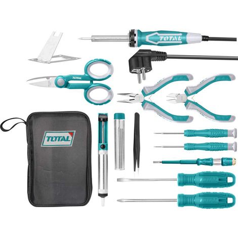 SET 13 PEZZI UTENSILI ASSORTITI PER SALDATURA A STAGNO KIT SALDATORE TOTAL