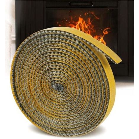 BUNTHAUS PA Bandes d'étanchéité pour inserts de cheminée, bandes d'étanchéité en tissu auto-adhésives, adaptées aux poêles, cheminées, tubes de four, portes de four, bandes d'étanchéité résistantes à  (1/4)