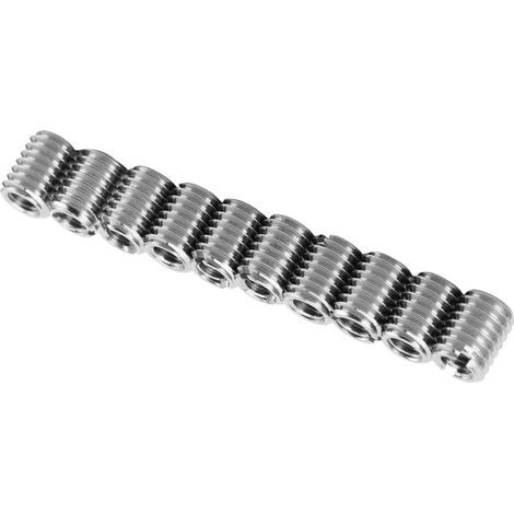 Jeffergarden Kit de 10 inserts filetés réducteurs en acier inoxydable 303, filetage femelle M5x0,8 et mâle M8x1,25, longueur 10 mm (0,4 pouce) (1/5)