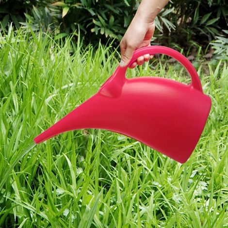 Arrosoir en Plastique 3L Bec Long Rouge Arrosoir de Jardin avec Couvercle Étanche Poignée Ergonomique Résistant et Durable pour Plantes (1/5)