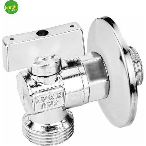 Rubinetto lavatrice a sfera mignon a leva in ottone cromato con rosone Bugatti