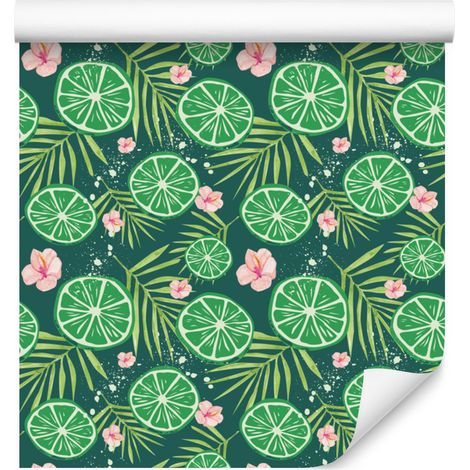 Papel pintado Frutas de Verano Verde y Mar para Salón y Dormitorio 50x1000 cm (1/4)