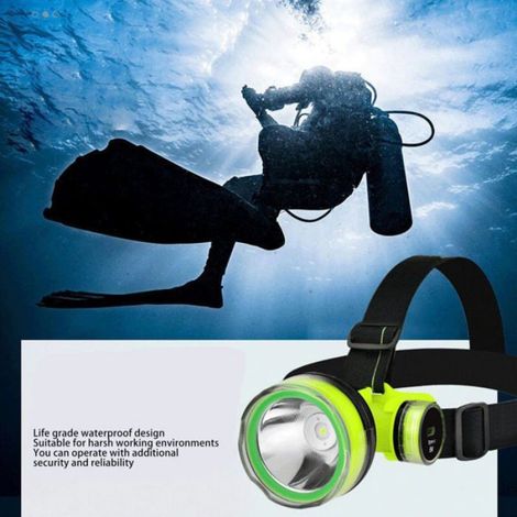 Lampe Frontale - LED Rechargeable 1500 mAh - Étanche IPX8 - Pour Plongée Course Camping Pêche - 1 Pièce (1/5)