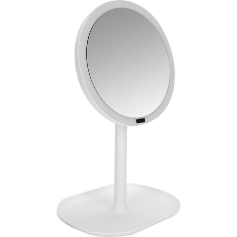 Miroir de maquillage grossissant 10x, à induction LED, portable, pour la maison ou le dortoir (1/5)