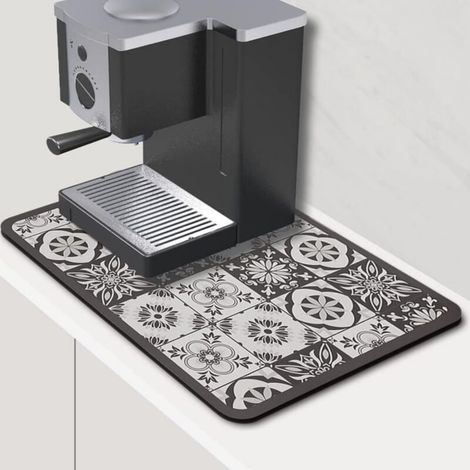 Tapis Egouttoir Vaisselle, Tapis Absorbant Vaisselle en Nanofibres à Séchage Rapide, Tapis de Séchage Vaisselle Absorbant (30 40 CM, Imprimé Gris) (1/4)