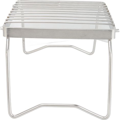 Grill de Camping Pliant en Acier Inoxydable - Grille de Cuisson pour Barbecue Extérieur, Pique-nique et Feu de Camp