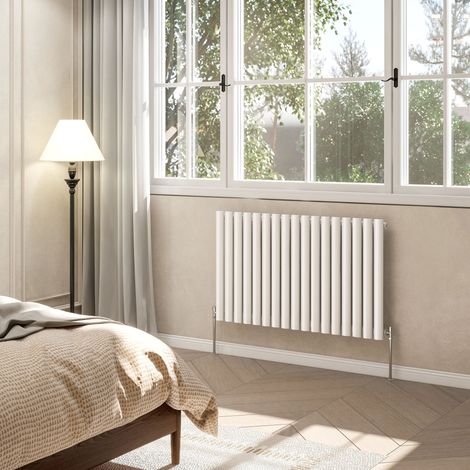 AVER-GROWTH White Radiator Horizontal Oval Column Single Panel Rad 600x1003mm (1/5)