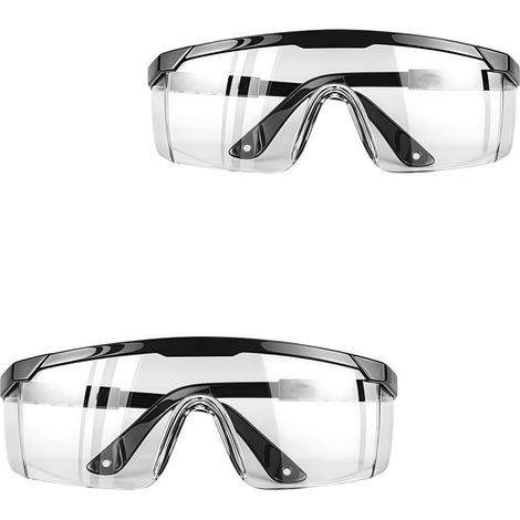 Safety Glasses, 2 Pieces Transparent Protective Work Glasses, Anti-Scratch, Anti-Fog, Side Protection Glasses for Laboratory, Women, Men (1/5)
