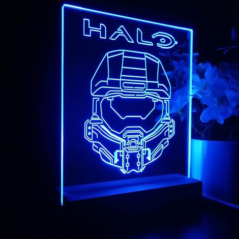 Veilleuse Halos Master Chief Anime, illusion 3D, 7 couleurs changeantes, 4 modes d'éclairage, alimentation USB (1/5)