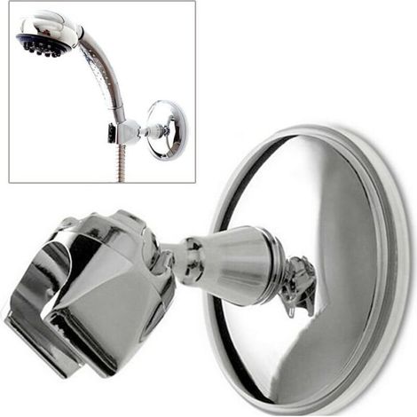 Duschkopfhalterung mit Saugnapf, Wandmontage, verstellbare Duschkopfhalterung aus Chrom mit 360° drehbarem Duschkopfhalter (1/4)