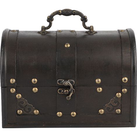 Petite boîte de rangement vintage en bois pour bijoux et trésors, organiseur de bureau, décoration d'intérieur (1/4)