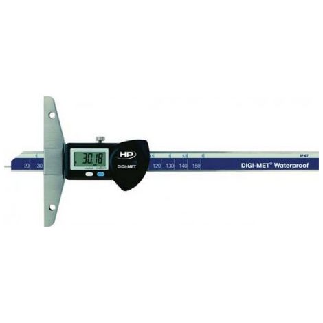 Jauge de profondeur numérique DIGI-MET® IP67, Plage de mesure : 300 mm, Modèle à vis de blocage, Long. de l'embase 150 mm, Ø de la tige de mesure : 1,5 mm (1/5)