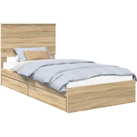 Maison Exclusive - Letto con Contenitore con testiera Rovere Sonoma 100 x 200 cm