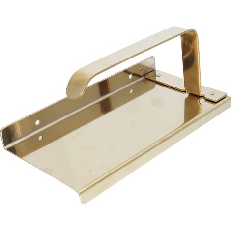 Porta rotolo di carta igienica in acciaio inox color oro, autoadesivo e antiruggine, con ripiano portaoggetti per il bagno.