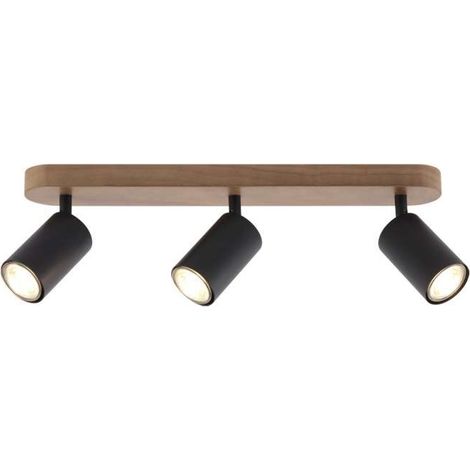 Plafón 3 luces Pireo acabado negro, 15cm(alto) 45cm(ancho) 7cm(largo) (1/2)