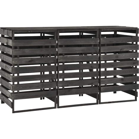 Maison Exclusive - Mülltonnenbox für 3 Tonnen 210x75x121 cm Kiefe (1/5)