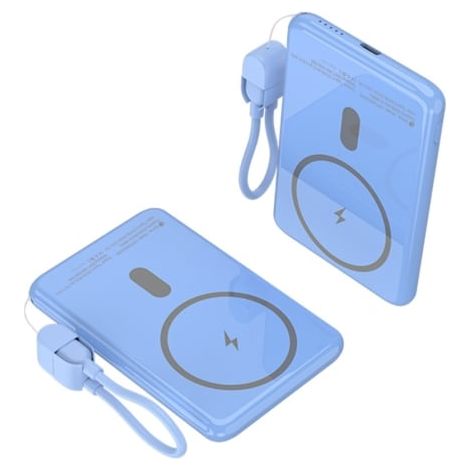 Powerbank 5000mAh Leotec LEPOWW20W5B/ 20W/ Wireless/ Azul/ Incluye Cable USB Tipo-C
