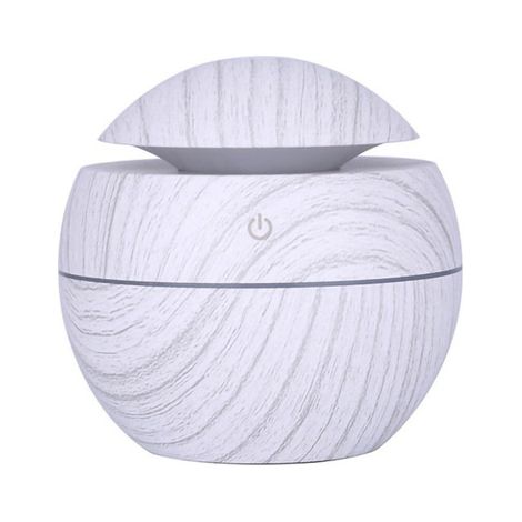 Umidificatore USB effetto legno con 7 colori LED intercambiabili e diffusore di aromi per oli essenziali (1 pezzo) (bianco) (1/5)