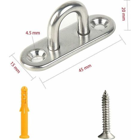 Ancrage résistant de Crochet de Mur de Plafond 5mm Acier Inoxydable 304 Grands pour des balançoires de Yoga Hamacs/gréement de Bateau/matériel Marin de Plate-Forme-Fei Yu