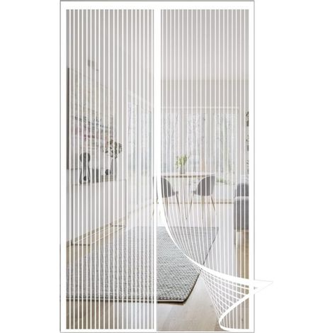 High Density Magnetic Mosquito Net 120 x 220 cm, Easy Installation Without Drilling, for Balcony, Living Room, Children's Room, White (1/5)