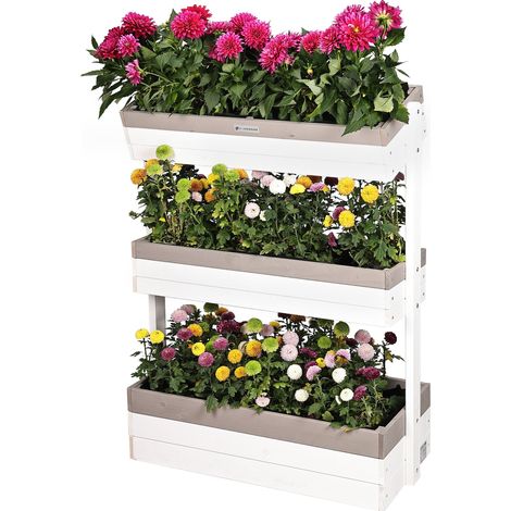 WONDERMAKE® Grand carré Potager en Bois de Cerisier Massif Haute, lit de Jardin surélevé sur Pieds, jardinière rectangulaire pour Jardin Balcon extérieur, Marron Brun
