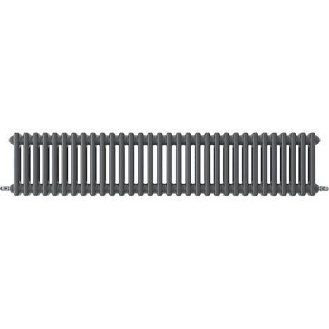 Acezanble Horizontal Traditional Cast Iron Style Radiator 300x1460mm 3 Column Anthracite (1/4)