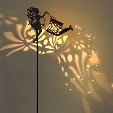 Lanterne solaire arrosoir – Style 1 – Métal suspendu – LED cascade étanche – Jardin/patio/cour/allée
