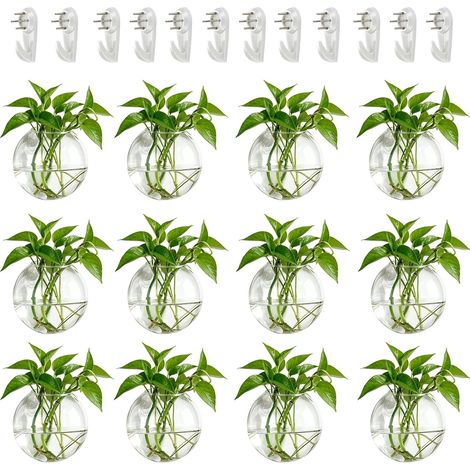 12 Pièces Jardinières en Verre à Suspendre 10cm de Diamètre en Verre Rond Pot - Eau Planter des Vases Air Fleur Vase Plante Terrariums Conteneur de Plantes (1/5)