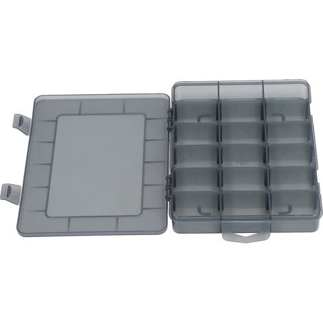 Boîte de rangement transparente à 18 compartiments, coffret à vis et composants électroniques, boîte à outils en plastique semi-démontable, organisateur de bijoux avec séparateurs amovibles, petite ta (1/5)