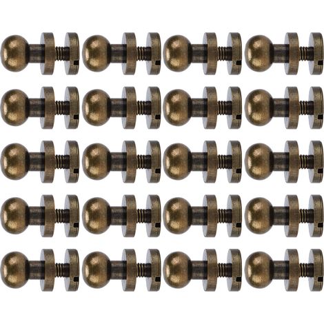 Clous de tétine à tête de moine, accessoires de quincaillerie, vis à clou de tétine, rivets, accessoires de bijouterie, 20 ensembles/paquet, 10 x 8 mm (1/5)