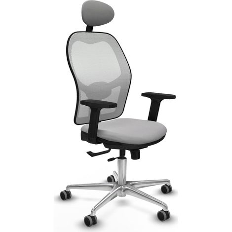 Chaise de bureau piqueras y crespo Jorquera blanc aluminium (1/2)