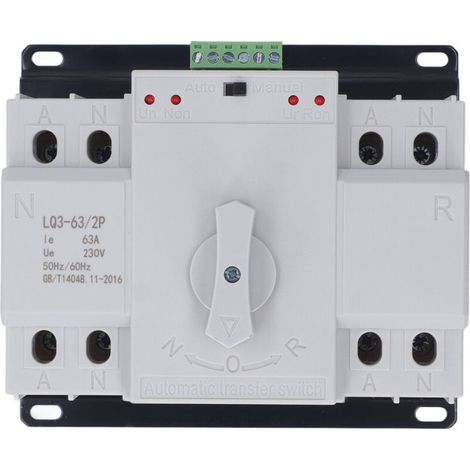 Commutateur de transfert automatique AC230V 63A 2P, double changement de puissance pour équipements électriques (1/5)
