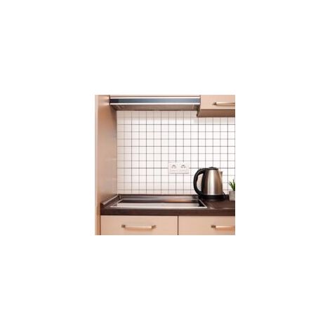 5 adesivi murali 3D, motivo a scacchi bianchi, griglia a sedici celle, adesivi autoadesivi impermeabili per piastrelle per bagno e cucina, 30 x 30 cm - Crezuo