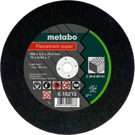 Flexiamant super 350 x 3,5 x 25,4 pierre, meule de tronçonnage, modèle droit metabo 10 pièces