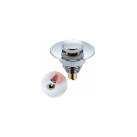 34-38mm Bouchon lavabo INOX, bonde de lavabo Anti-Odeur Universel Pop up avec 2 Silicone Joints, Flitre de Vidange avec Tamis Anti-colmatage, pour Vasque à Poser Bouchon Baignoire - Crezuo (1/4)