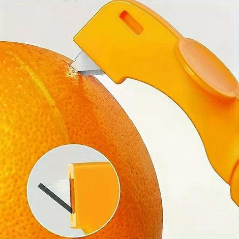 1/2 Stück Kunststoff-Schäler/Zitronen-/Grapefruit-Schäler, kreativer Schneider mit Klappgriff, Küchenhelfer für Obst und Gemüse (1/4)