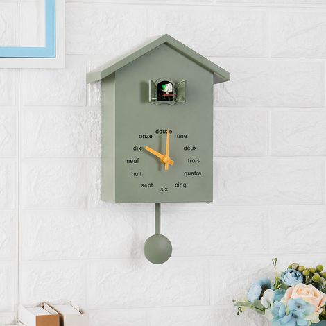 Horloge murale coucou T60 verte style nordique avec sonnerie horaire t60 vert 1 kg – Livraison gratuite