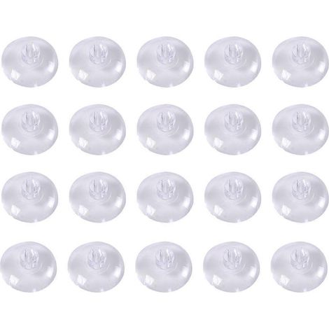 Lot de 20 ventouses transparentes en plastique de 4 cm, sans crochets, pour cuisine, bureau et salle de bain. (1/5)