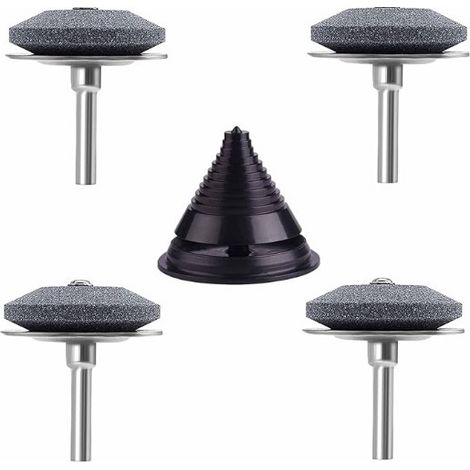 Kit d'affûtage 4 pièces pour tondeuses à gazon, accessoires universels pour l'affûtage des lames, incluant 1 kit d'équilibrage de lame