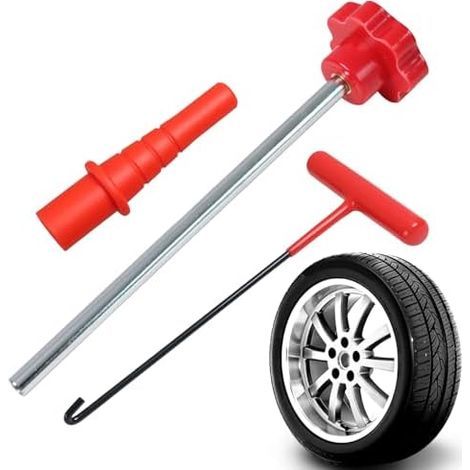 Outil d'installation de tige valve – 3 pièces retrait pneus, facile à utiliser, kit remplacement rapide, outil automobile Kit réparation d'entretien pour vélos, motos, VTT, scooters - (1/5)