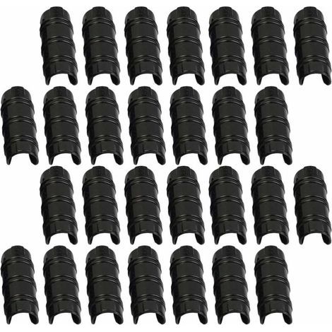 100 Pcs Jardin Bâtiment Tuyau Clip PC Serre Cadre Tuyau Pinces Tube Film Clip pour Serre Bannière Cadre Protection Noir 25mm (1/5)