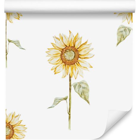 Papier peint vintage Tournesols peints 50x1000 cm (1/5)