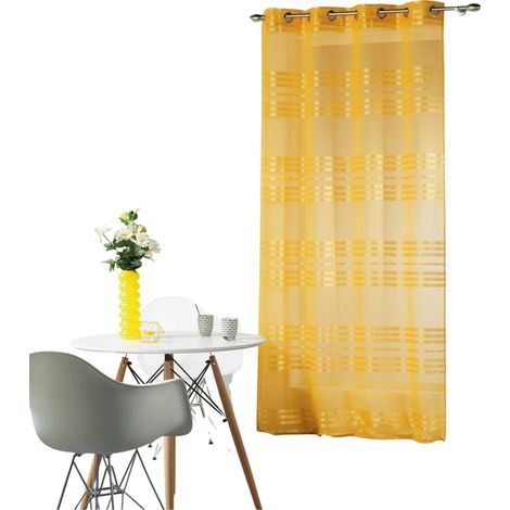 Voilage a oeillets voile sable 140 x 260 cm Sacha miel