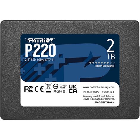 Unidad de estado sólido Patriot P220 de 2 TB, SATA3, 2,5", P220S2TB25 (1/5)
