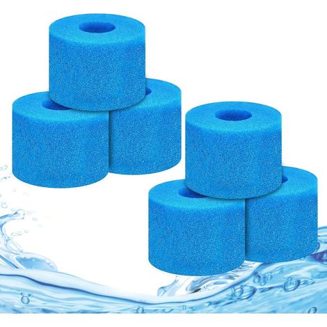 Spugna di ricambio in schiuma per filtro piscina compatibile, cartuccia filtrante in spugna riutilizzabile e lavabile per Jacuzzi Spa (6 pezzi) (1/5)